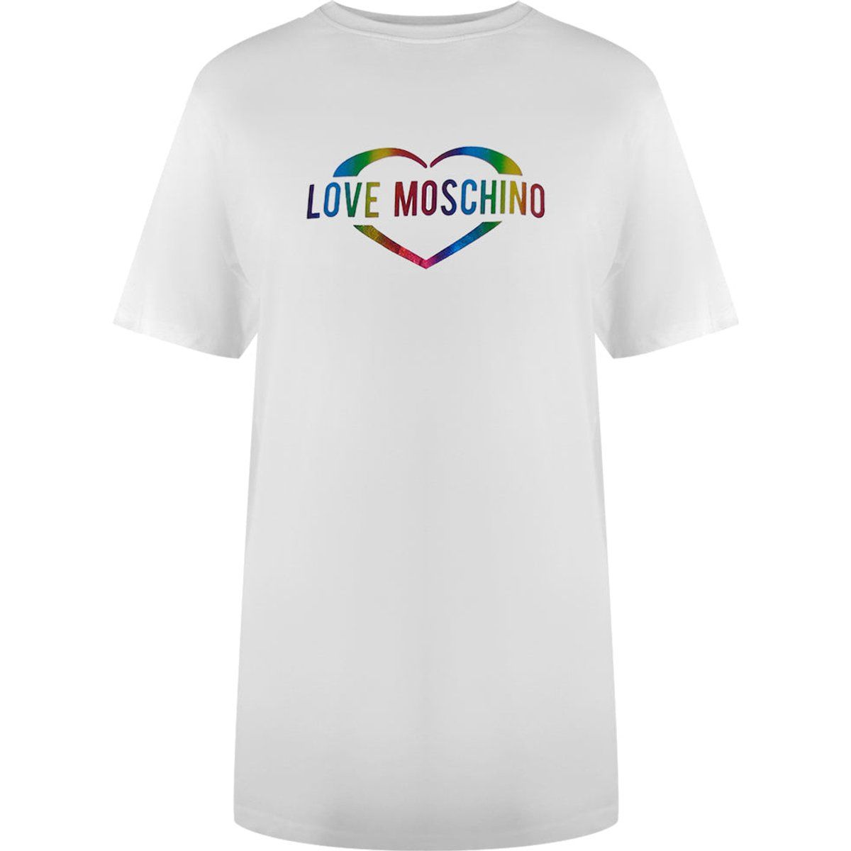 T-Shirt mit regenbogenfarbenem Herzlogo