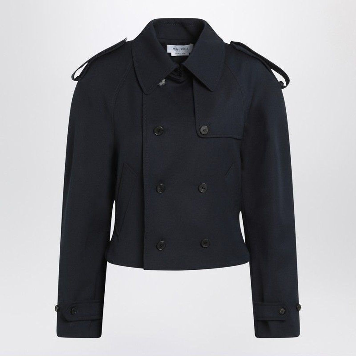 Kurze doppelreihige Wolljacke