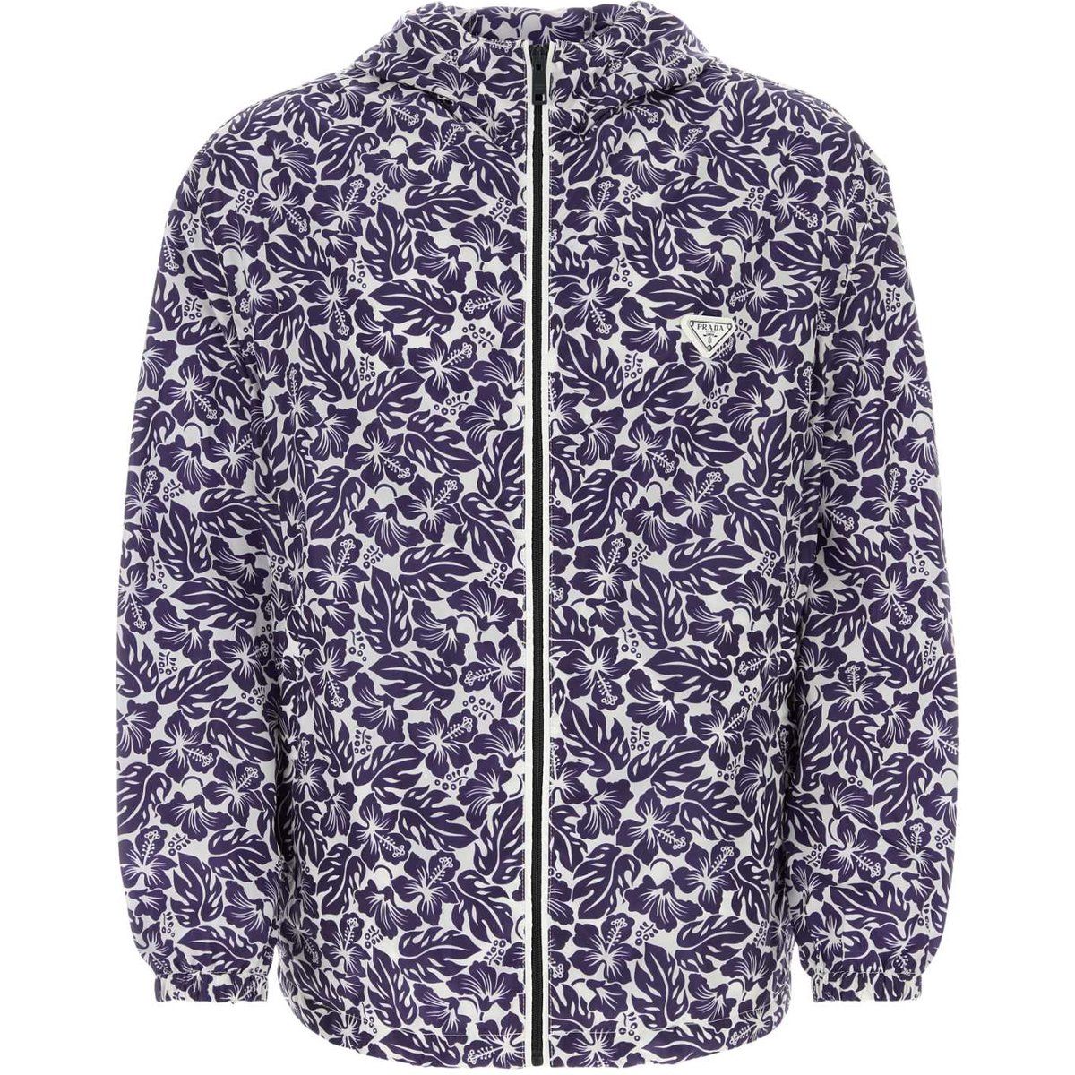 Re-Nylon Windbreaker Jacke mit Blumendruck