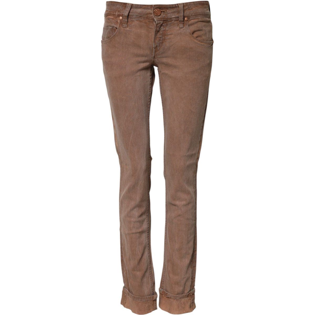 Slim-Fit-Jeans mit umgeschlagenem Saum