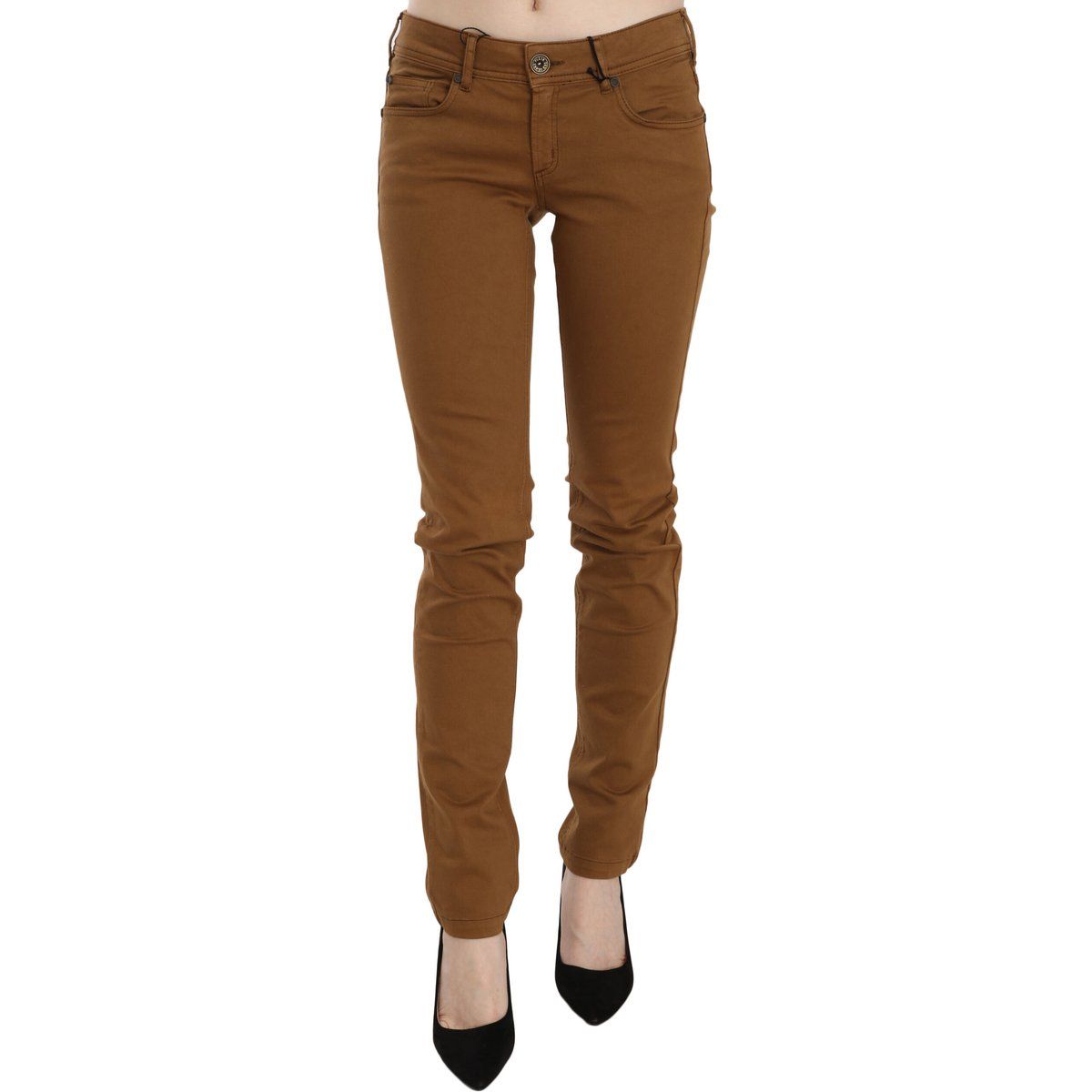 Braune Skinny Fit Stretch Hose