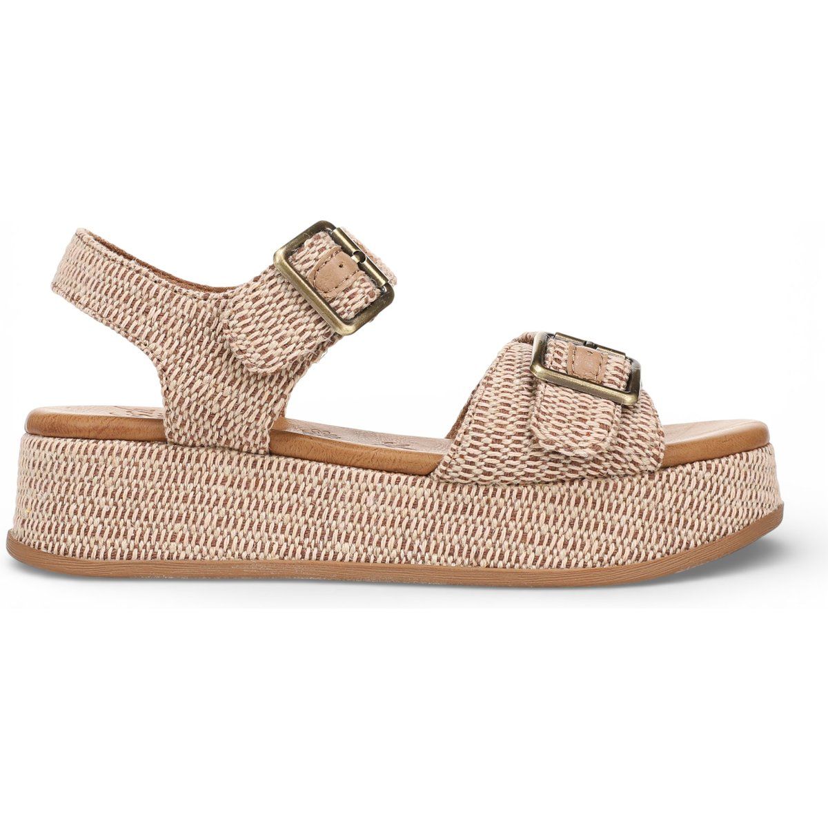 Gewebte Plateausandalen mit Schnallendetail