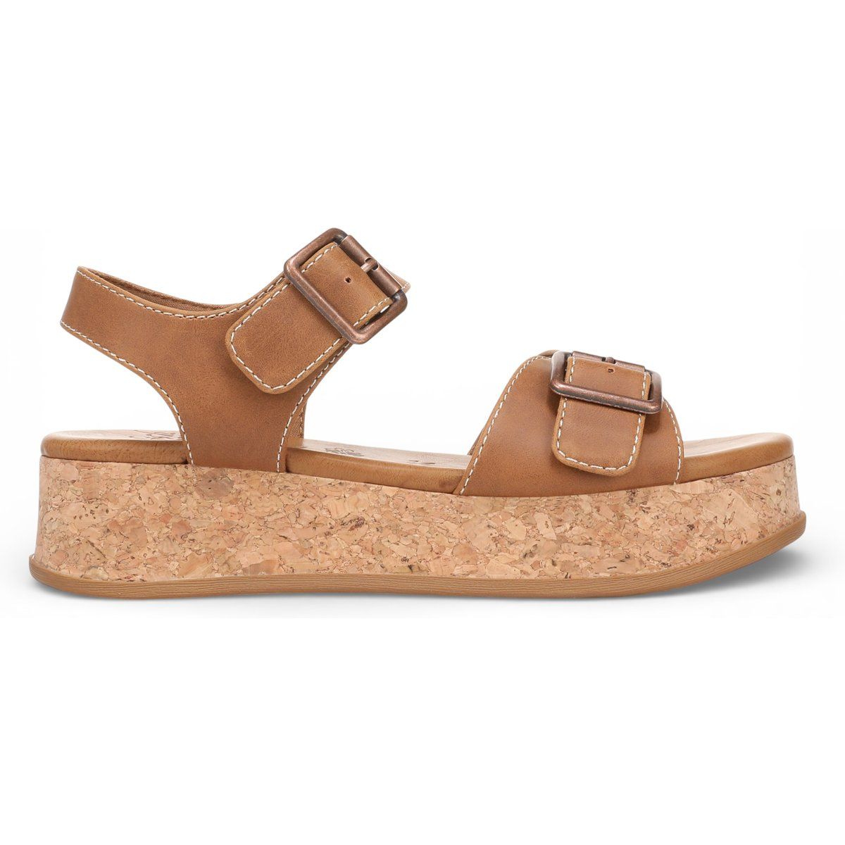 Kork Sandalen mit Plateausohle und Schnallen