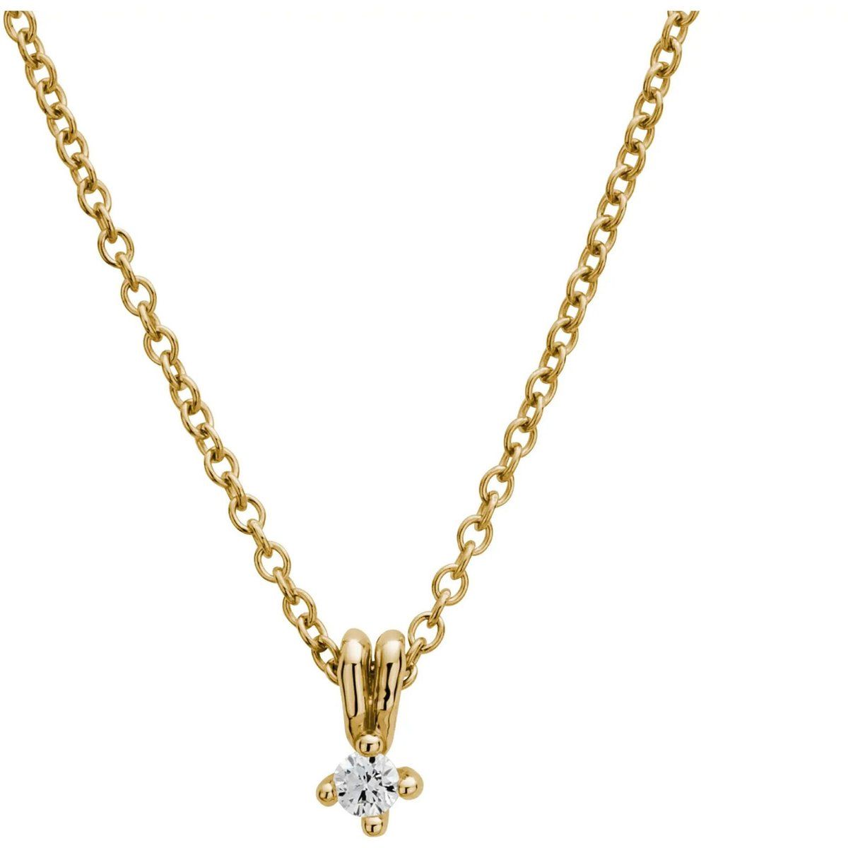 Minimalistische Halskette Gold mit Diamant Anhänger