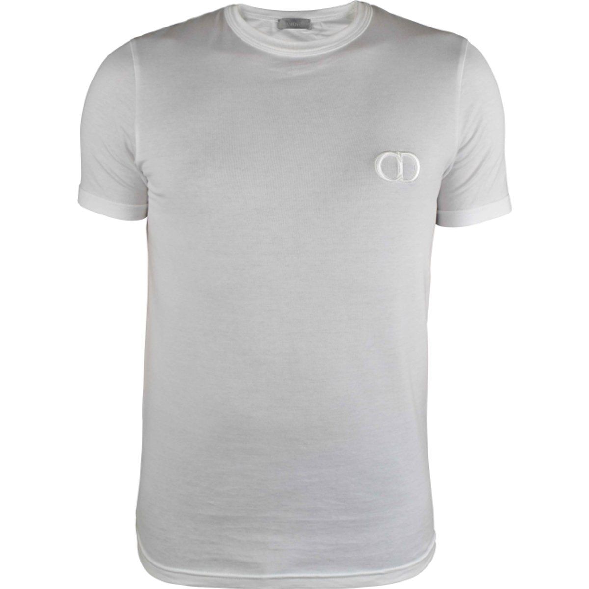 Weißes Baumwoll-T-Shirt mit CD-Logo