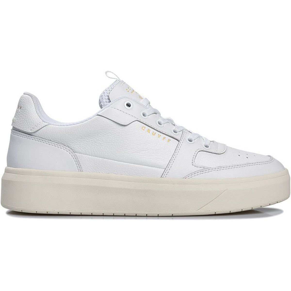 Minimalistische weiße Leder-Court-Sneakers