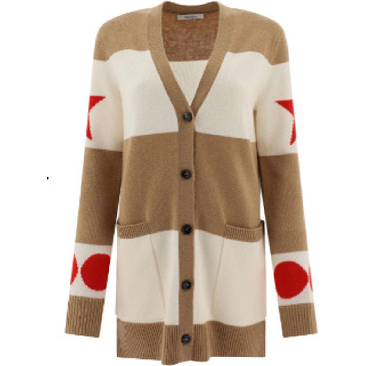 Gestreifte Strickjacke aus Woll-Kaschmir-Mischung