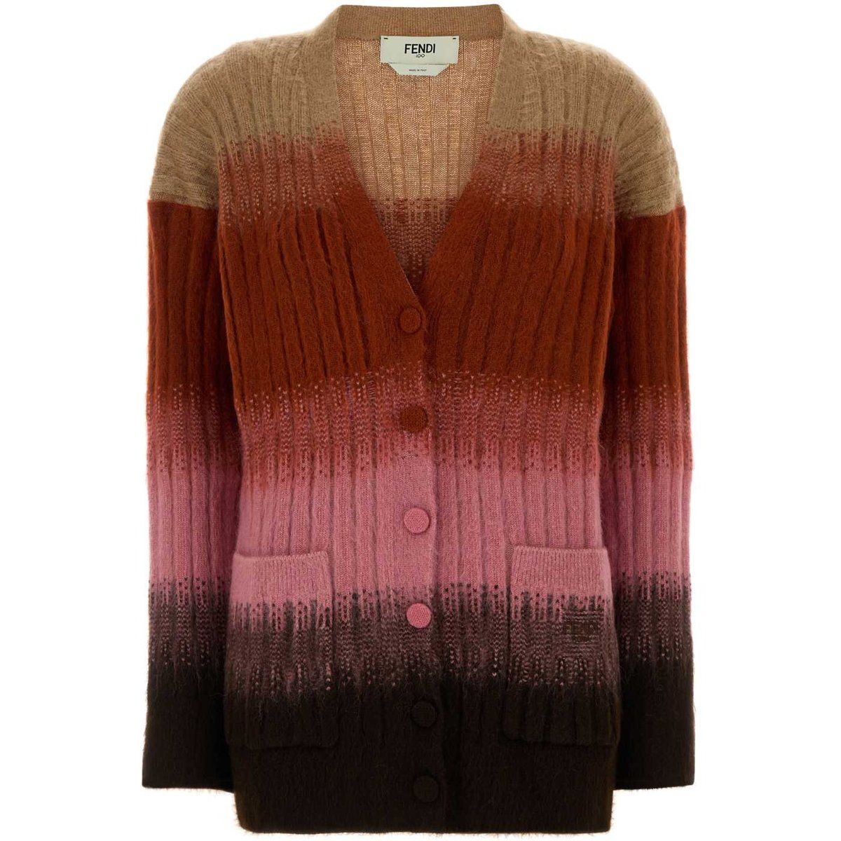Gestreifte Strickjacke aus Mohairmischung
