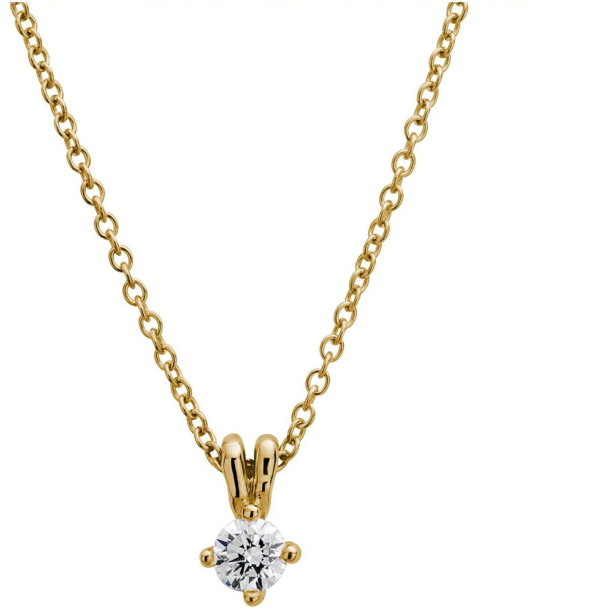 Klassische Halskette mit Labor-Diamant-Solitär