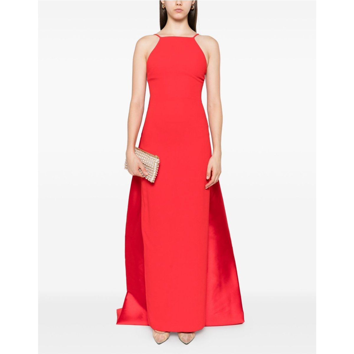Elegantes Neckholder-Maxikleid mit Schleppe