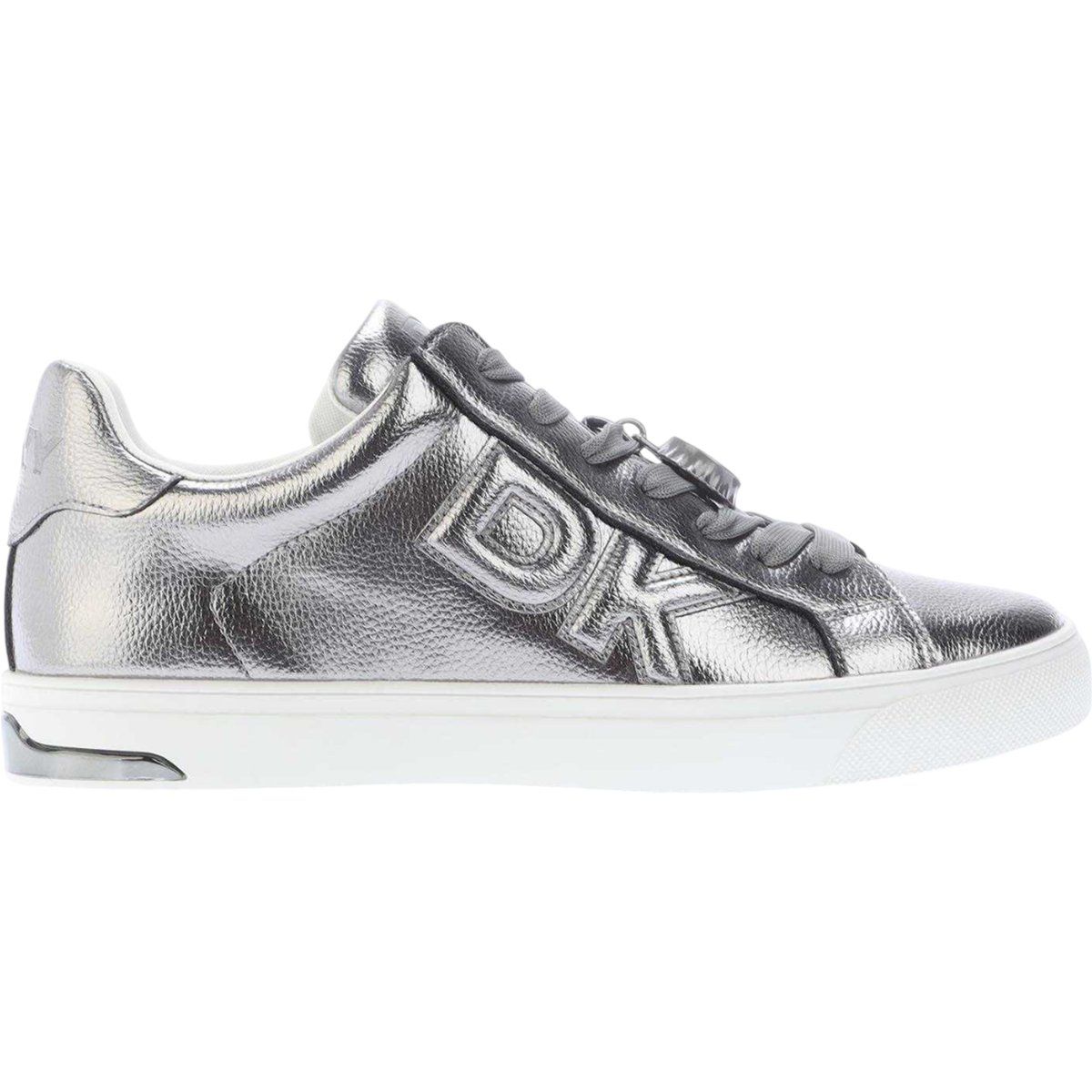 Metallic Leder-Sneakers mit Logo