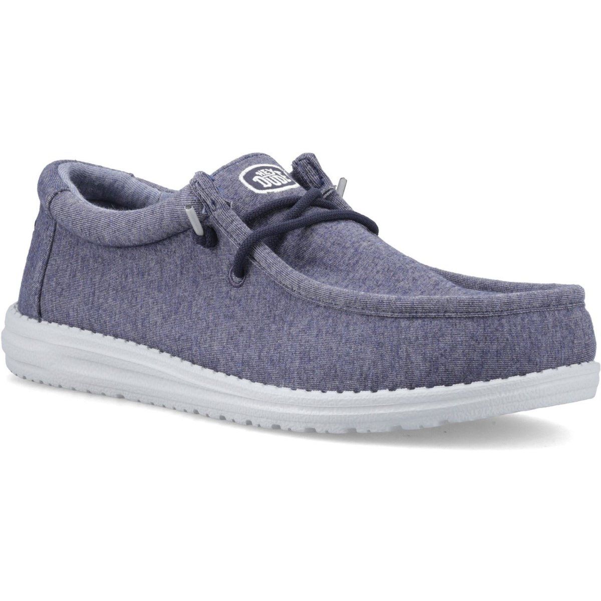 HEYDUDE Wally Stretch-Jersey-Baumwolle Herren Navy Mokassin-Schuhe