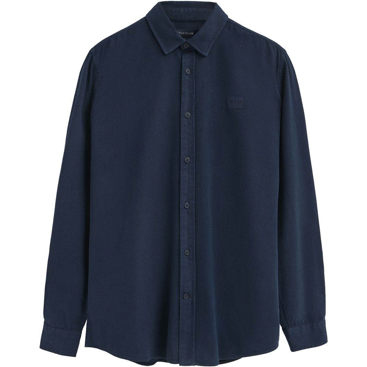 Marineblaues Regular-Fit Baumwollhemd