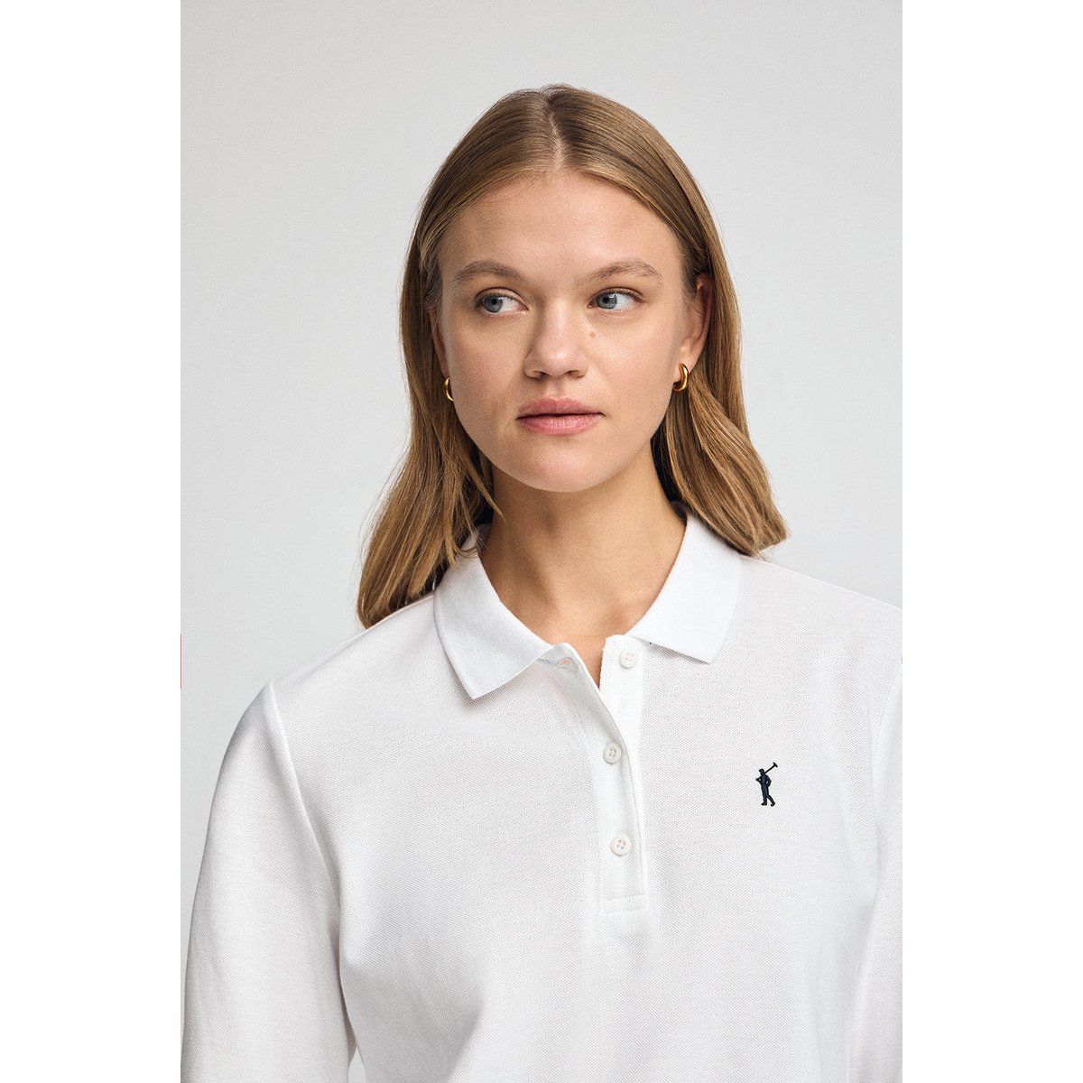 Damen Langarm Poloshirt