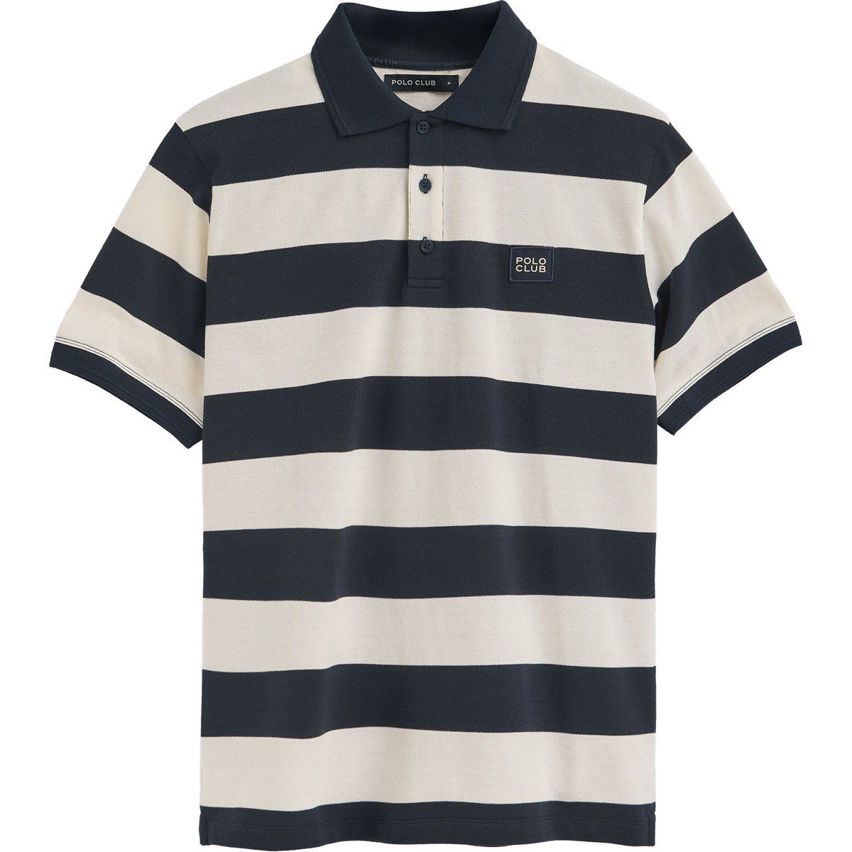 Gestreiftes Baumwoll-Piqué-Poloshirt