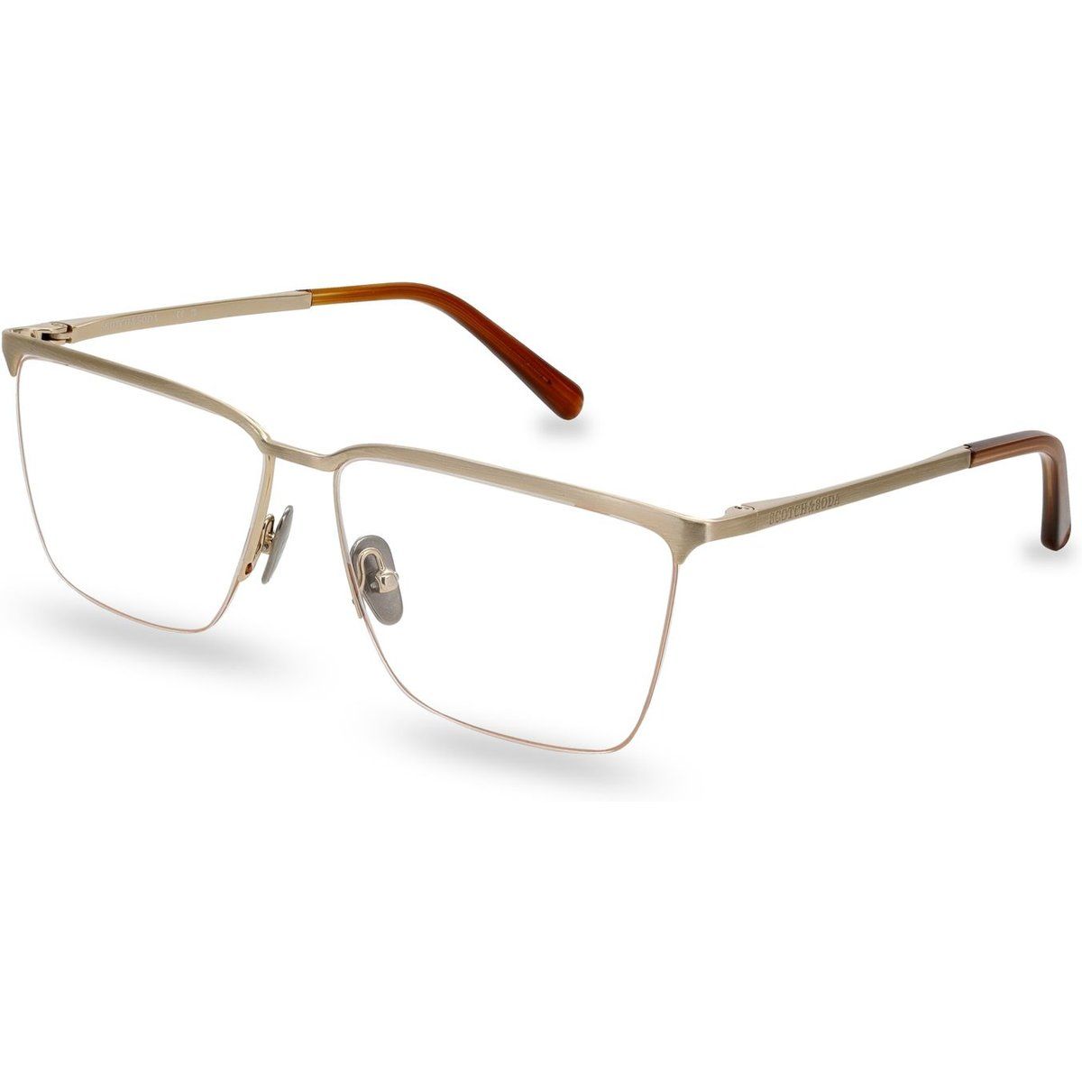 Rechteckige Halbrand-Metallbrille