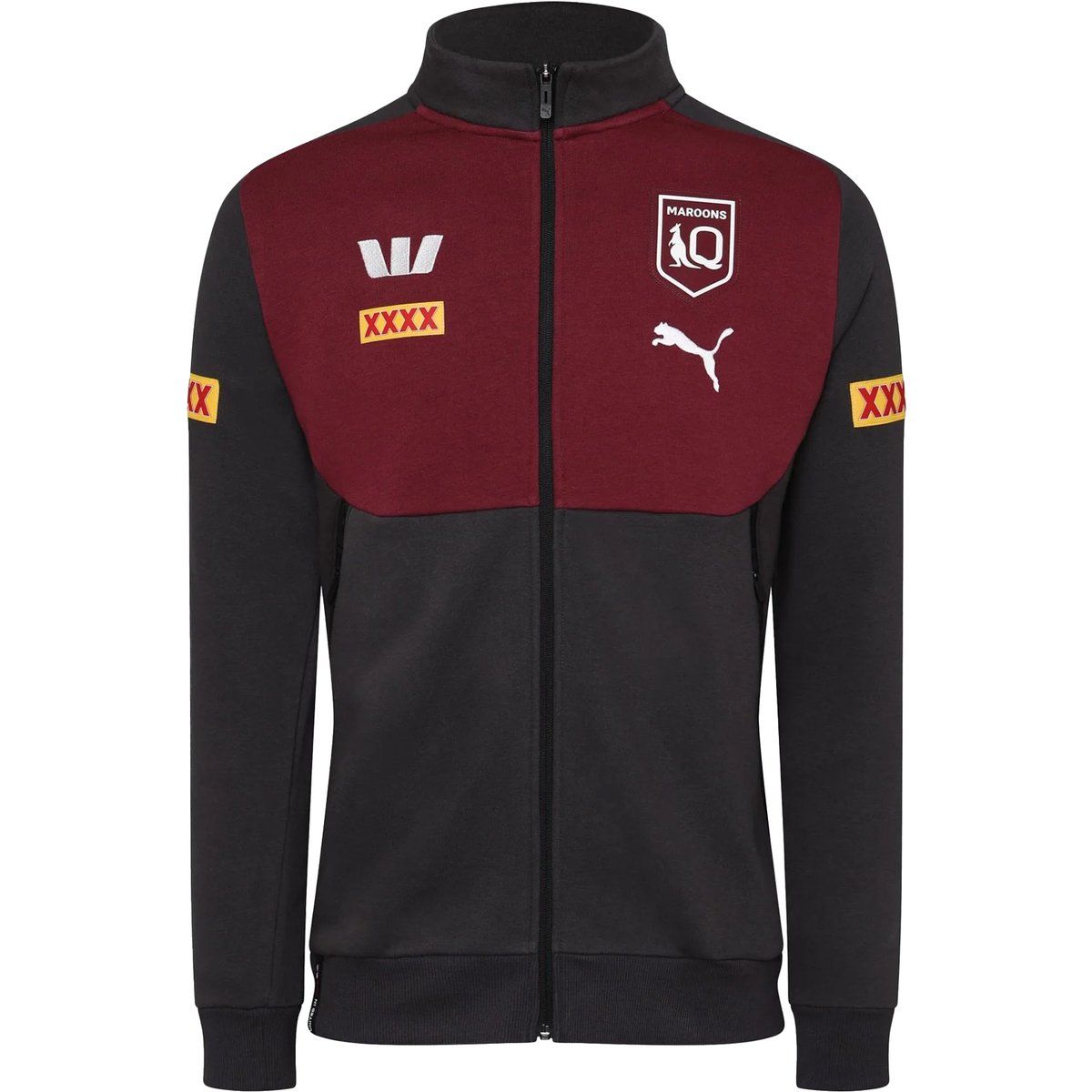 Trainingsjacke für Herren in Burgunderrot und Schwarz