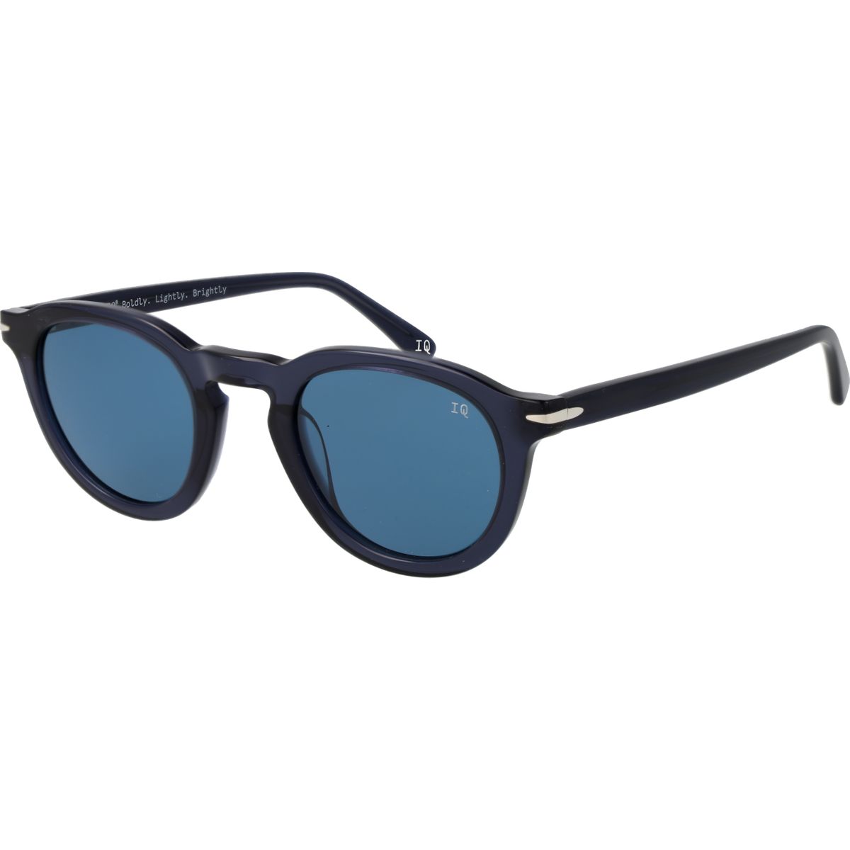 Runde Acetat Sonnenbrille mit blauen Gläsern