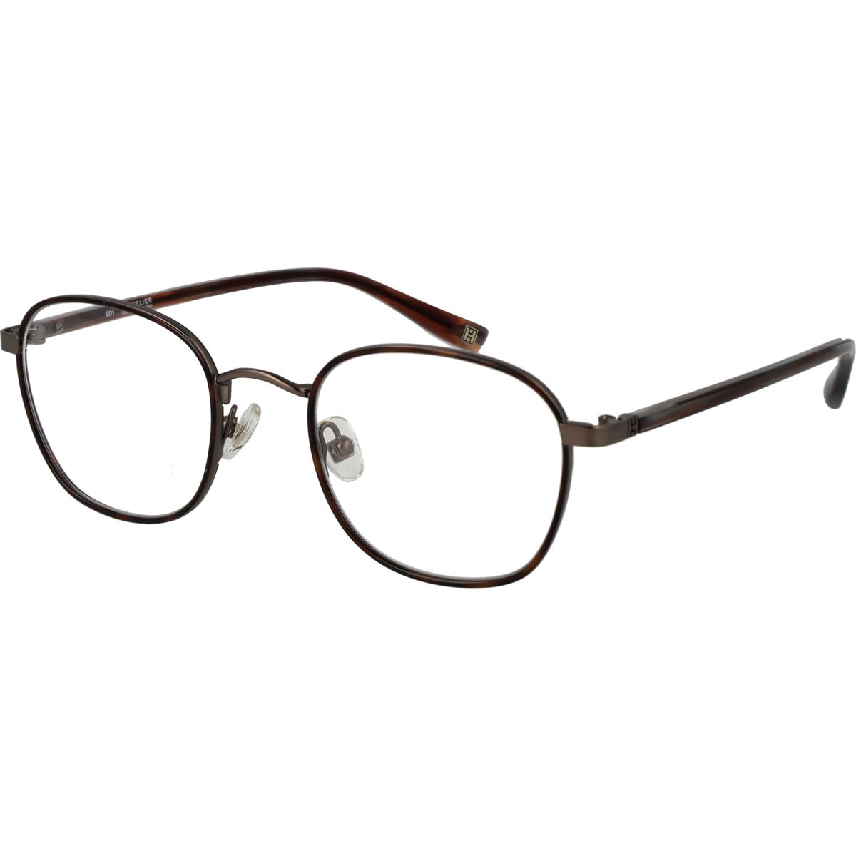Runde Metallrahmen Brille in Braun
