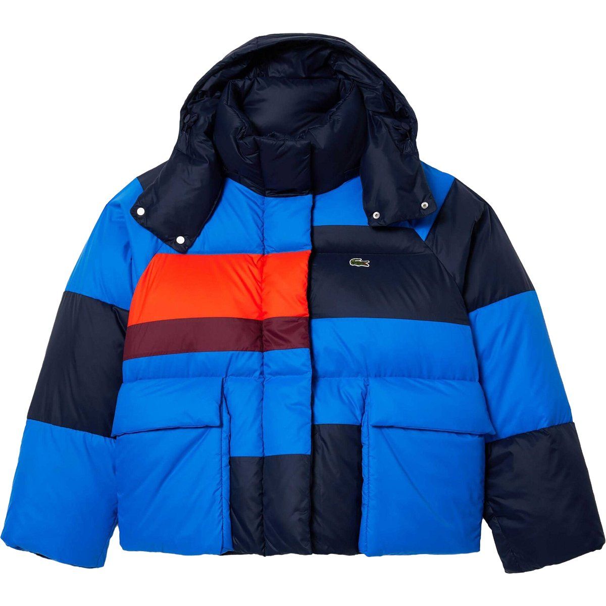 Farbblock Steppdaunenjacke