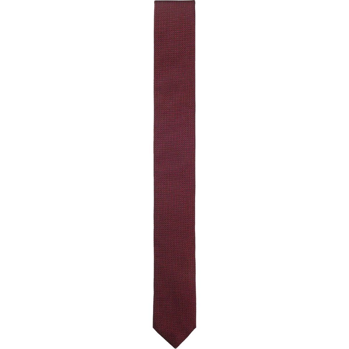 Burgunderfarbene Jacquard Krawatte mit Mikro-Karomuster