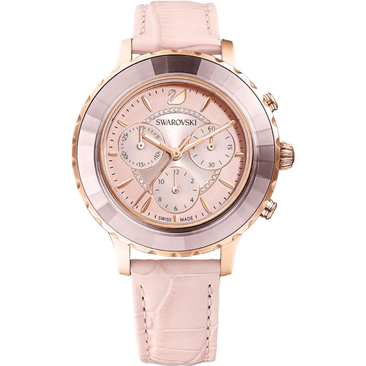 Roségoldener Chronograph Damenuhr