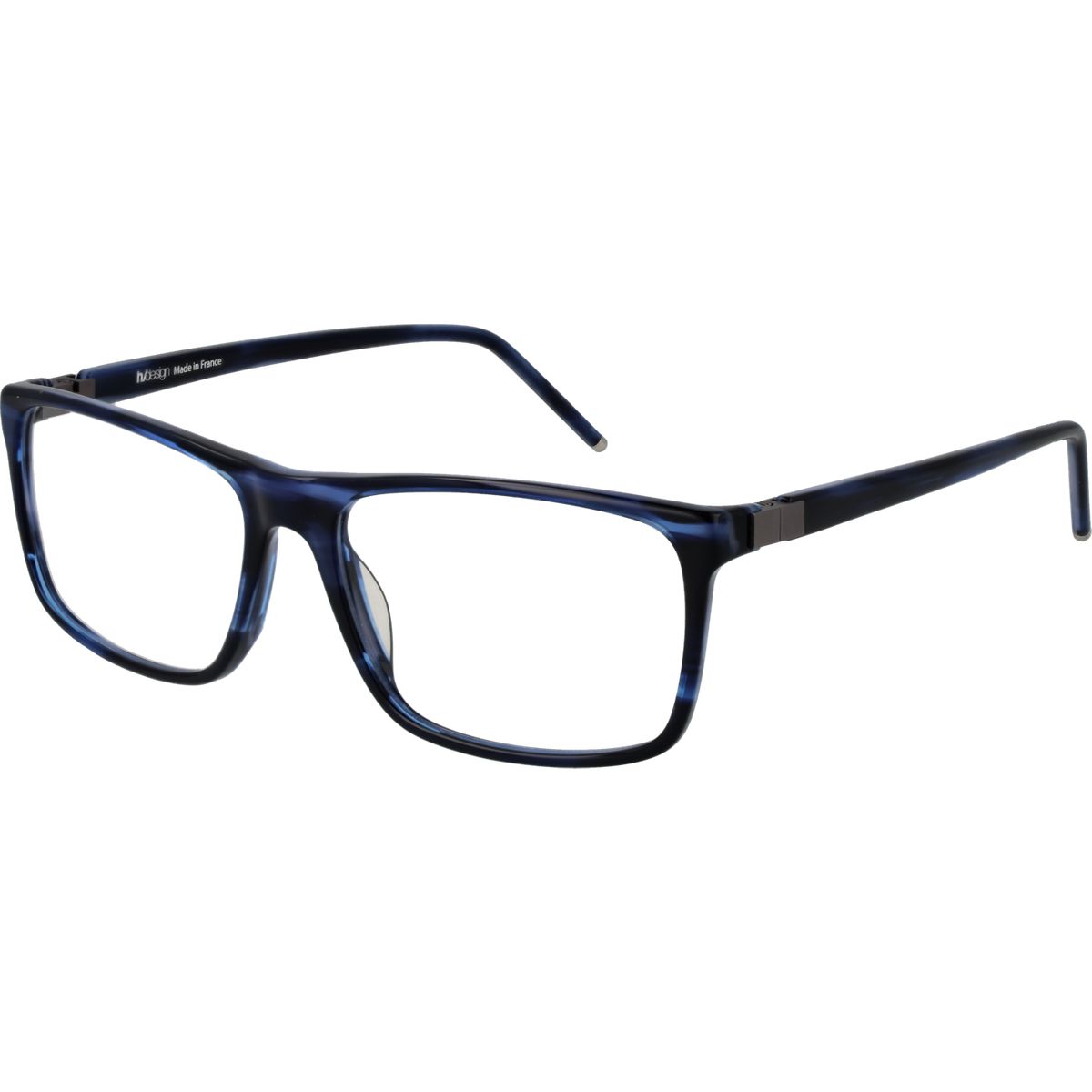 Herren Rechteckige Blaue Acetat Brille
