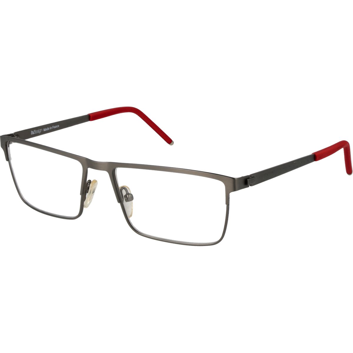 Rechteckige Metallbrille mit Vollrand