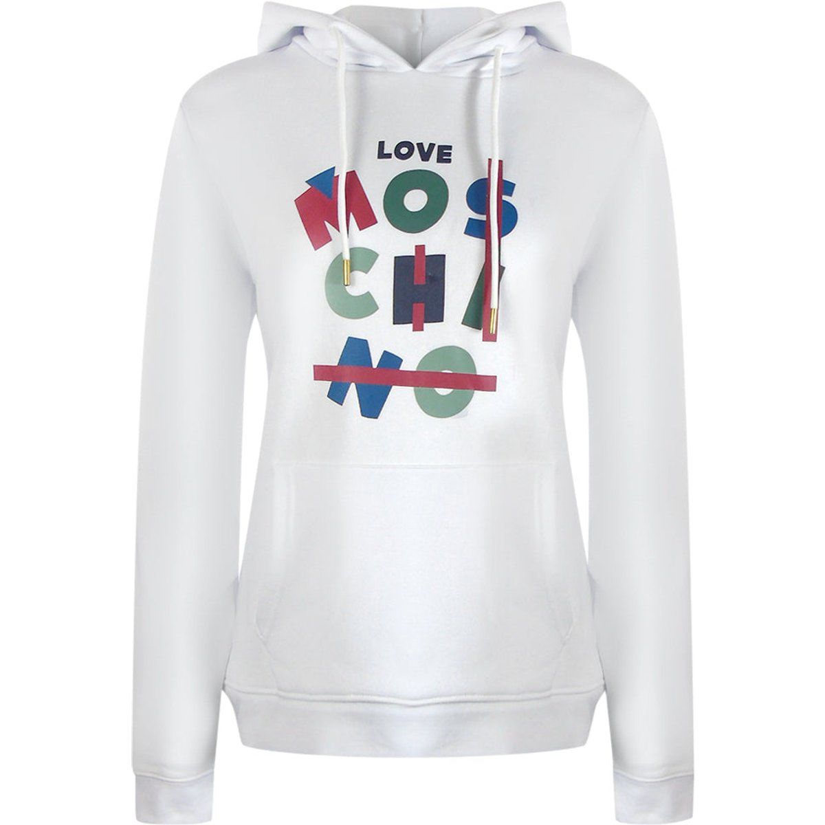 Kapuzenpullover mit buntem Grafik-Logo