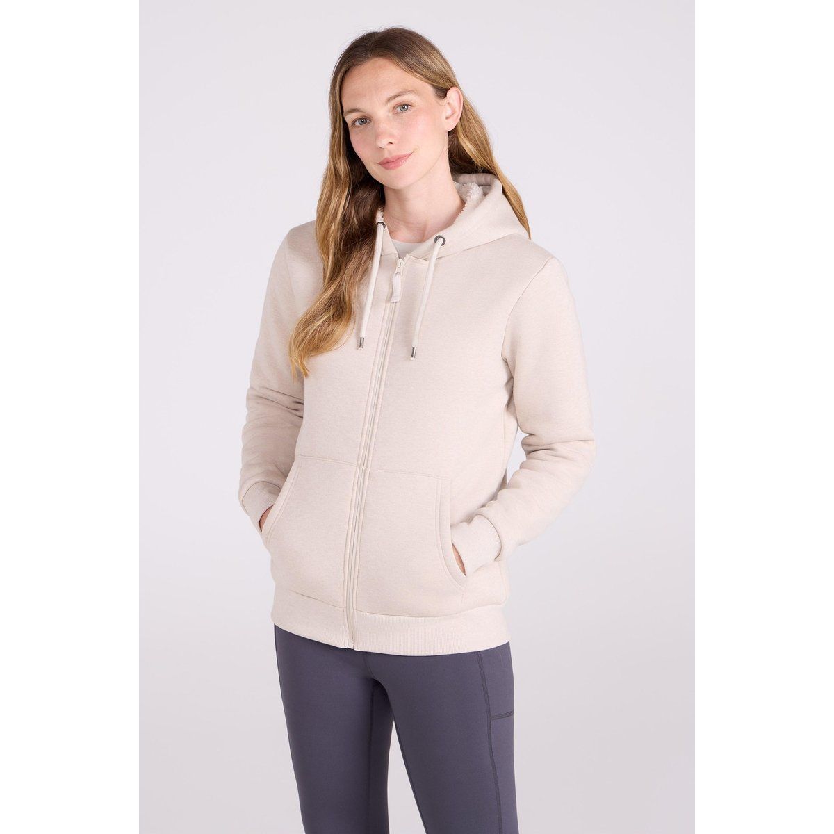 Mountain Warehouse - "Dalton" Hoodie mit durchgehendem Reißverschluss Sherpa-Futter für Damen (Hellbeige)