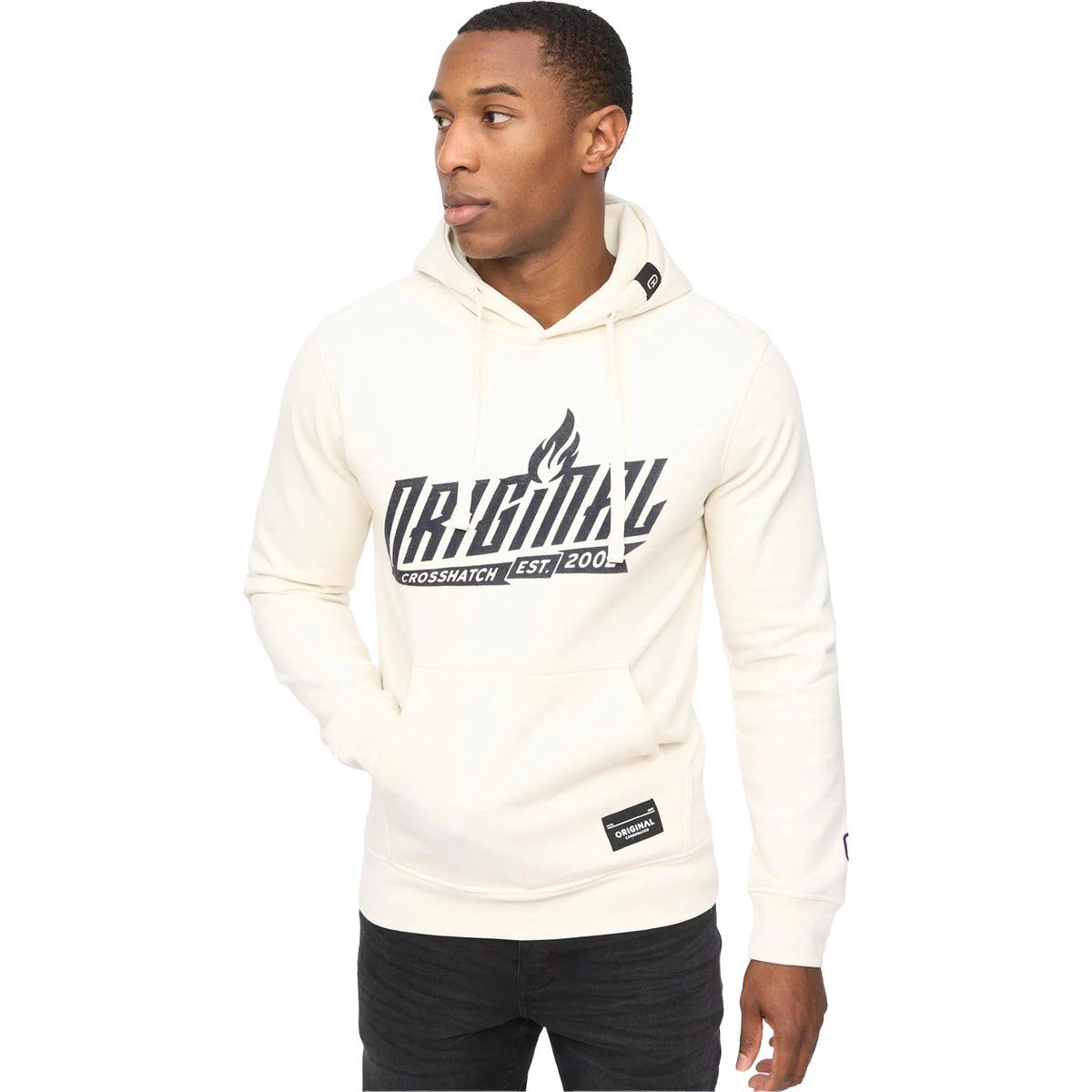 Crosshatch - "Jampstead" Kapuzenpullover für Herren (Helles Steingrau)