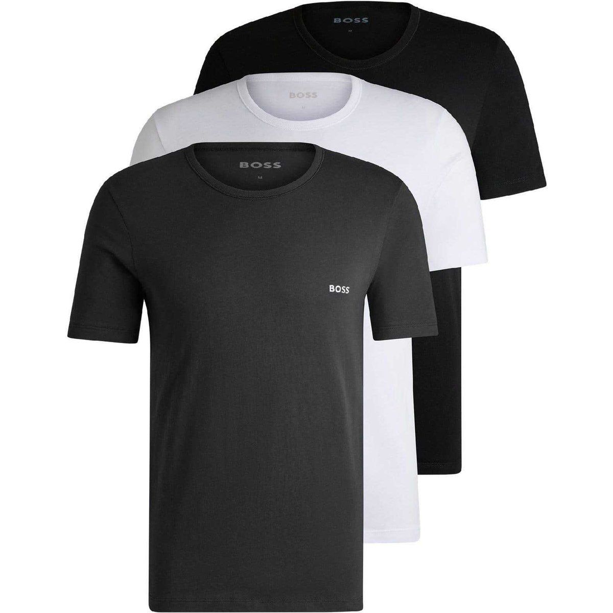 Basic Baumwoll T-Shirt Set mit Rundhalsausschnitt