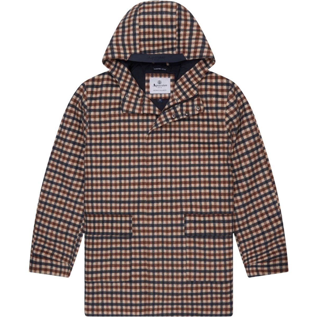 Wollmischung Anorak Jacke mit Kapuze