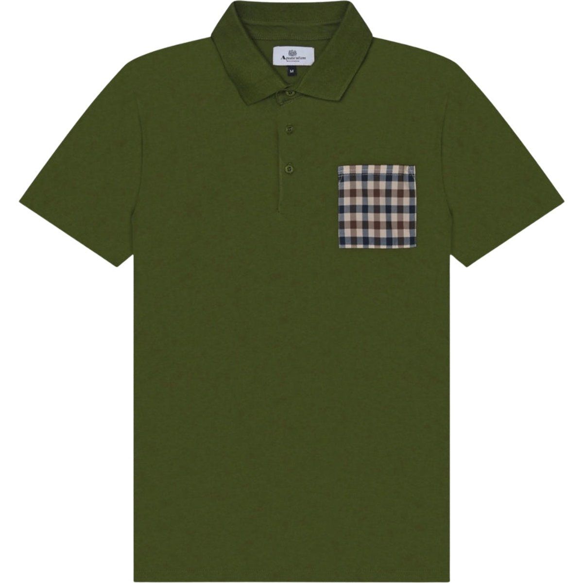 Olivgrünes Poloshirt mit Karotasche