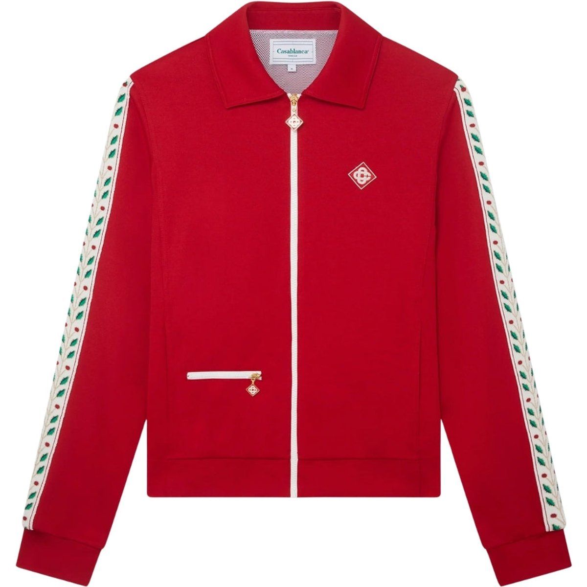 Retro-inspirierte rote Trainingsjacke