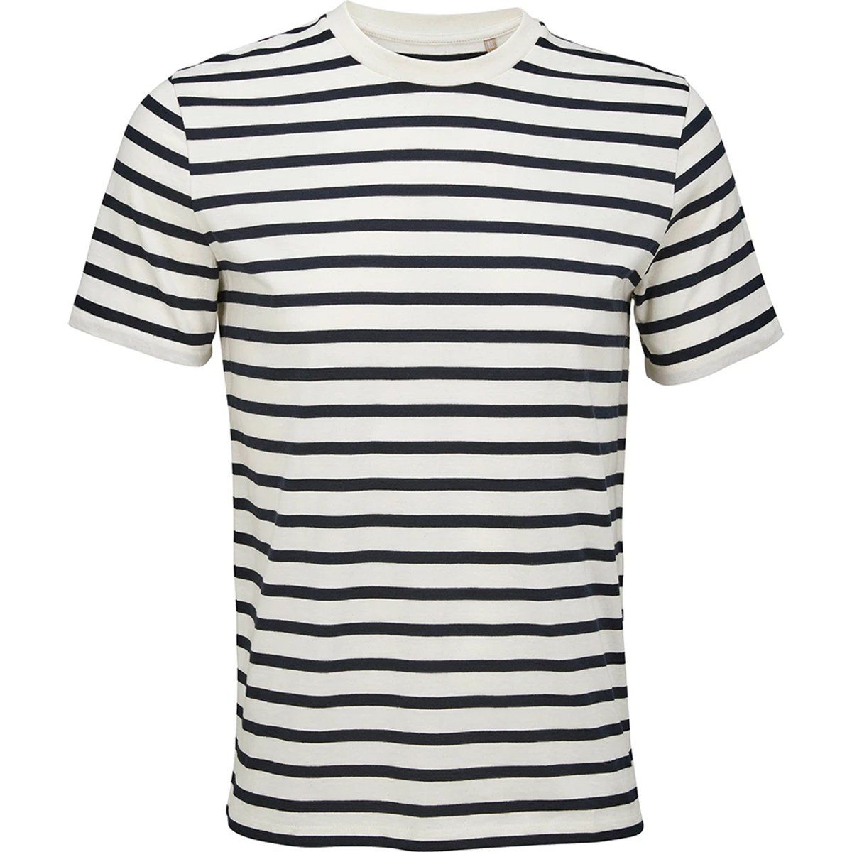 Gestreiftes Bio-Baumwoll-Unisex-T-Shirt