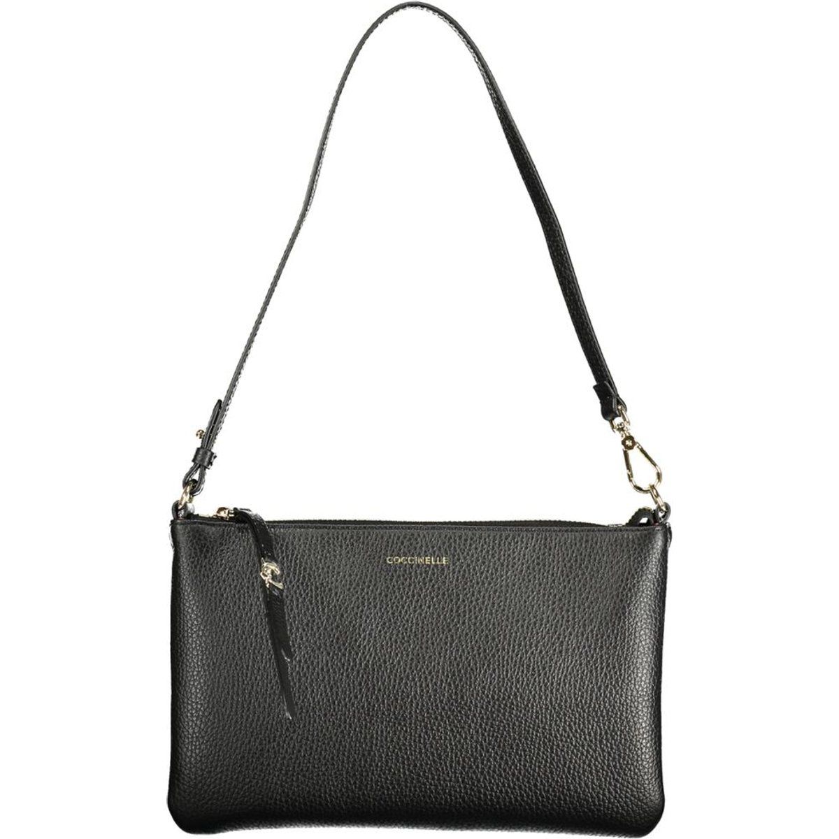 Schwarze Leder Schulter Baguette Tasche
