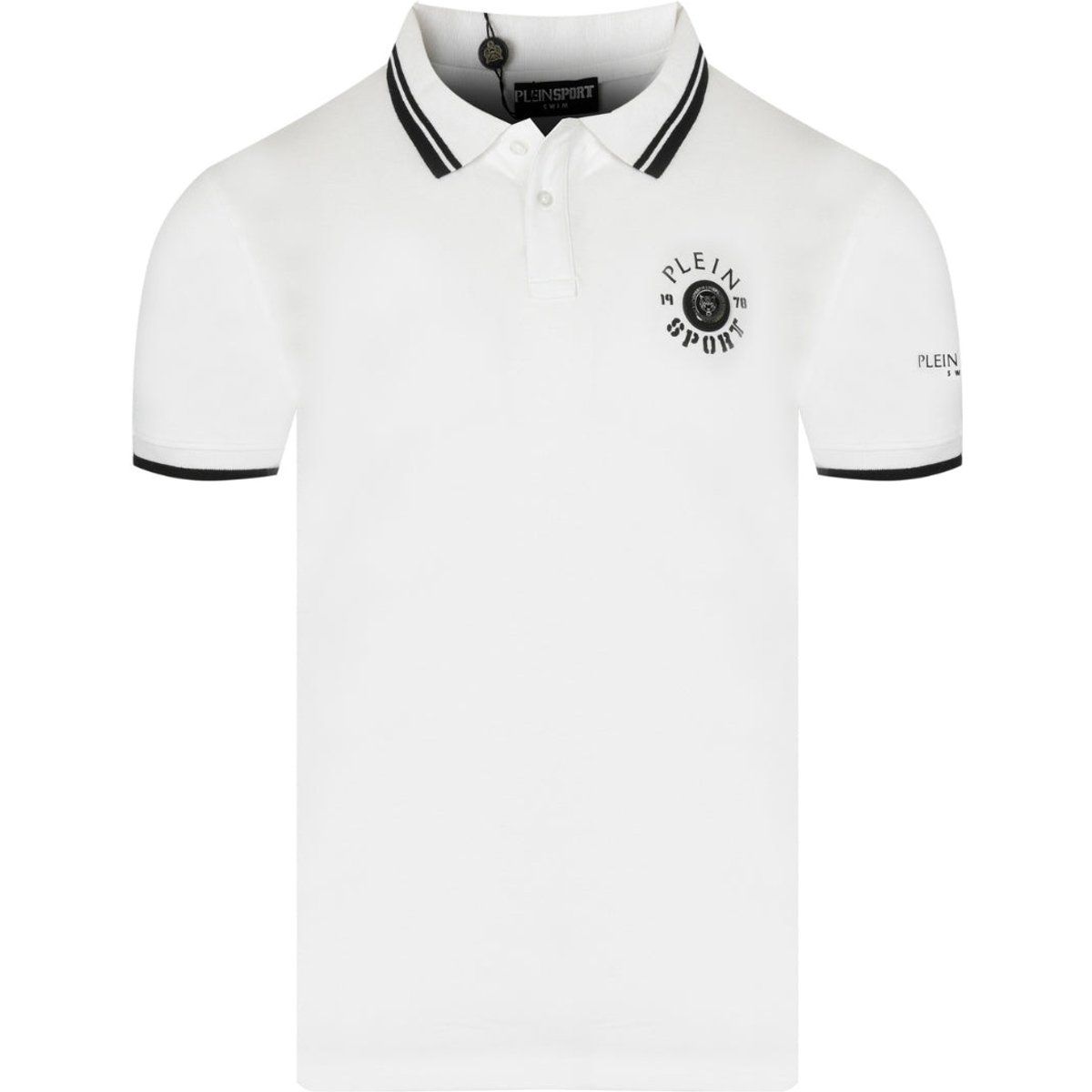 Sportliches Baumwoll-Polo mit Streifenbesatz