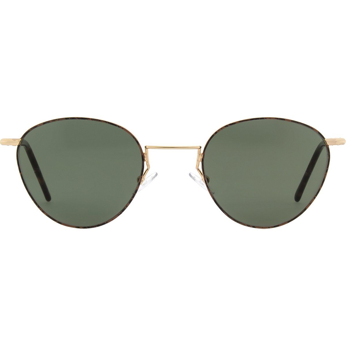 Sonnenbrille mit runden Gläsern und grünen Linsen