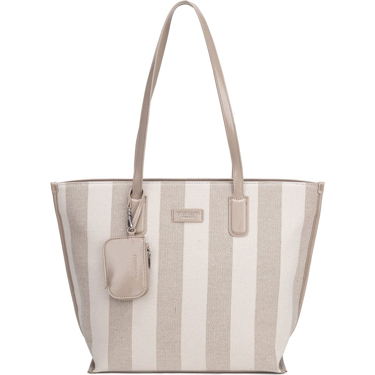 Gestreifte Canvas Shopper Tote Bag
