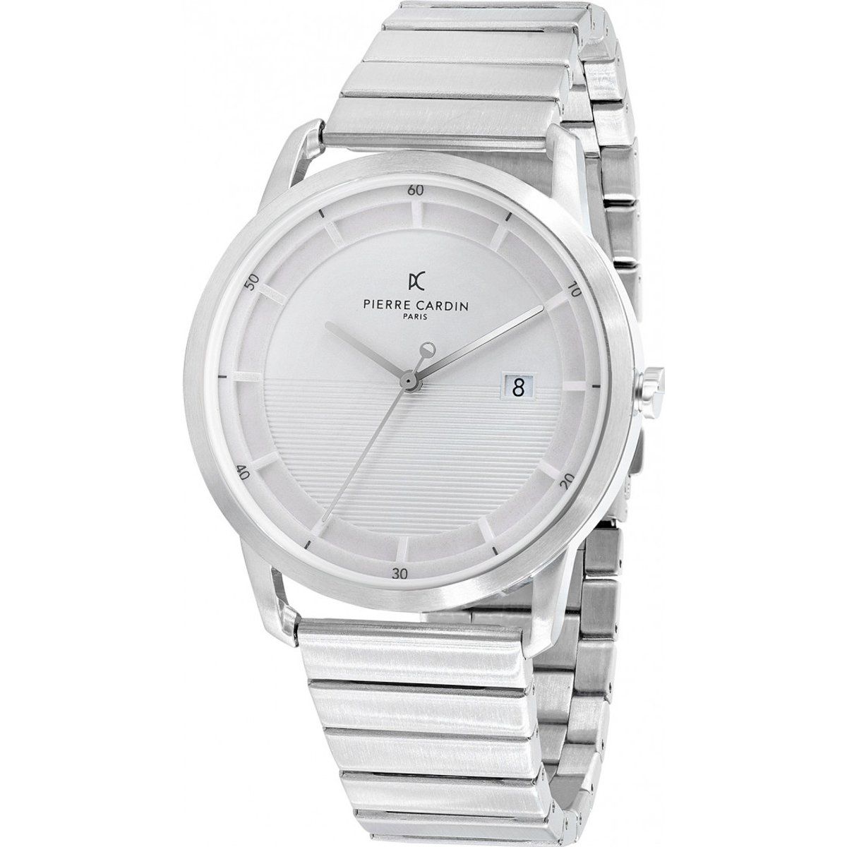Minimalistische silberfarbene Herrenuhr