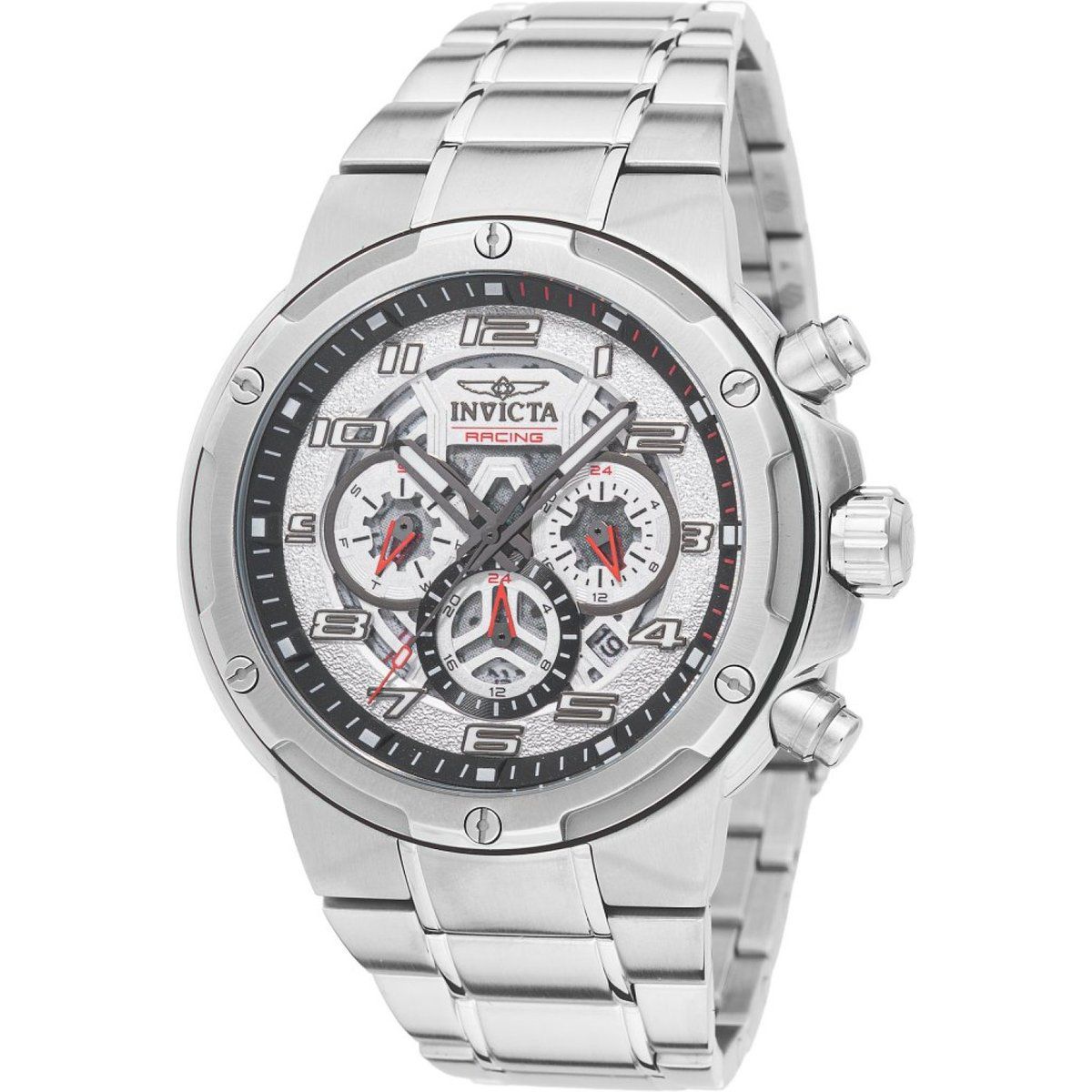 Silberne Edelstahl Chronograph Uhr
