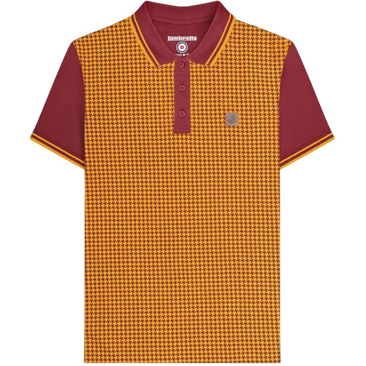 Lambretta - Poloshirt für Herren (Burgunderrot/Gold)