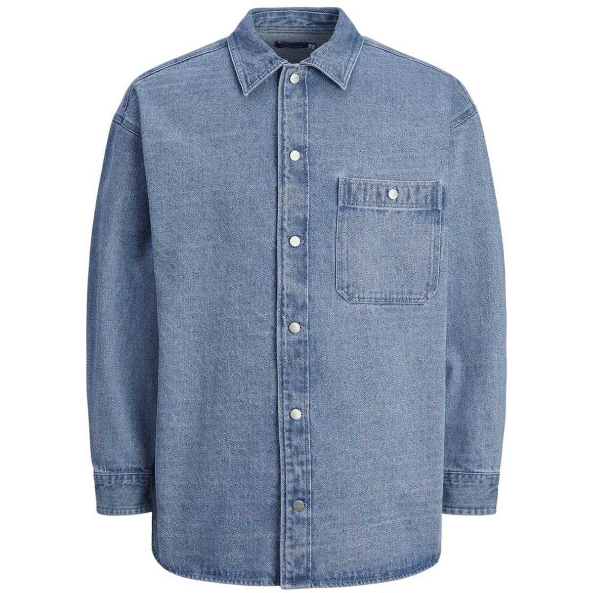Hellblaue Denim Langarmhemd