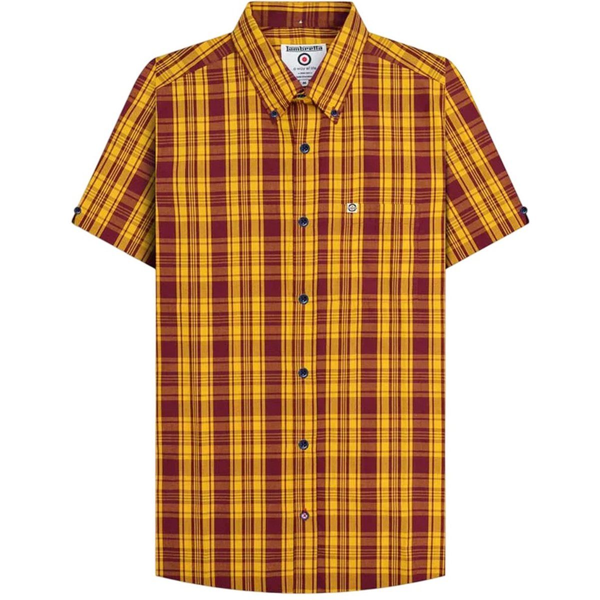 Kurzärmliges Karohemd im Vintage-Stil