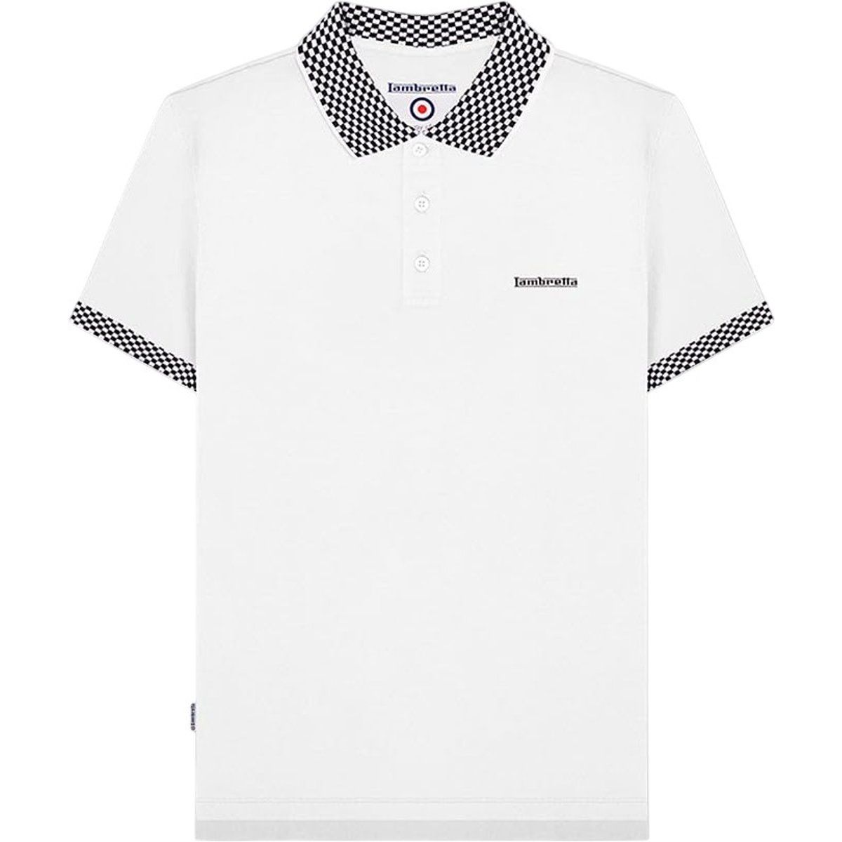 Kurzarm-Poloshirt mit gemustertem Kragen