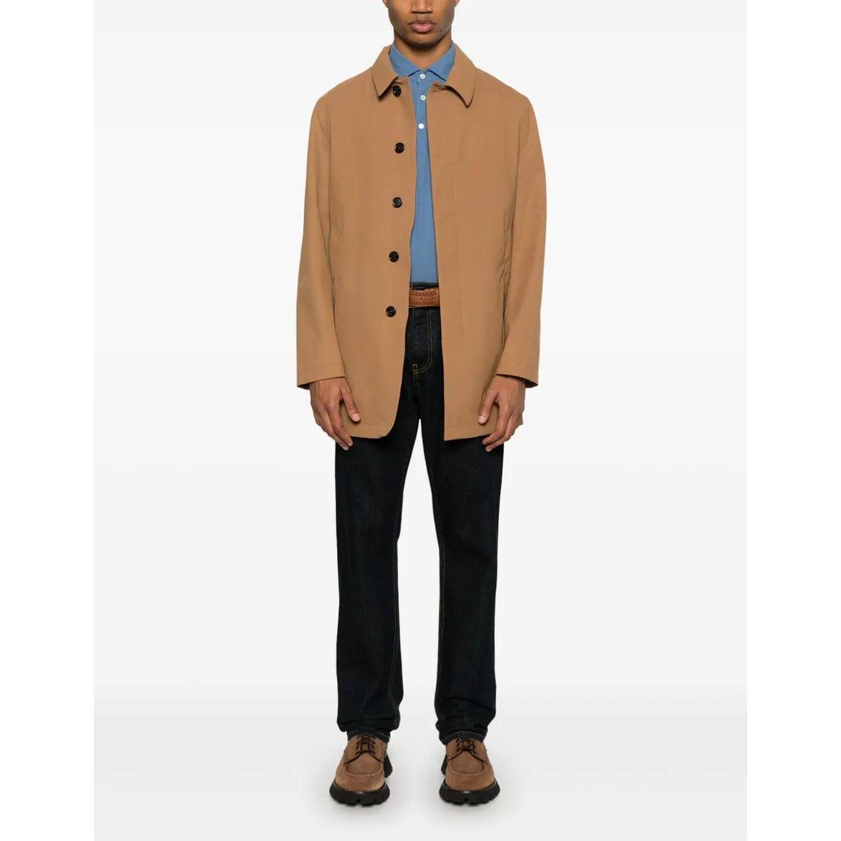 Herren Minimalistischer Einreiher Trenchcoat