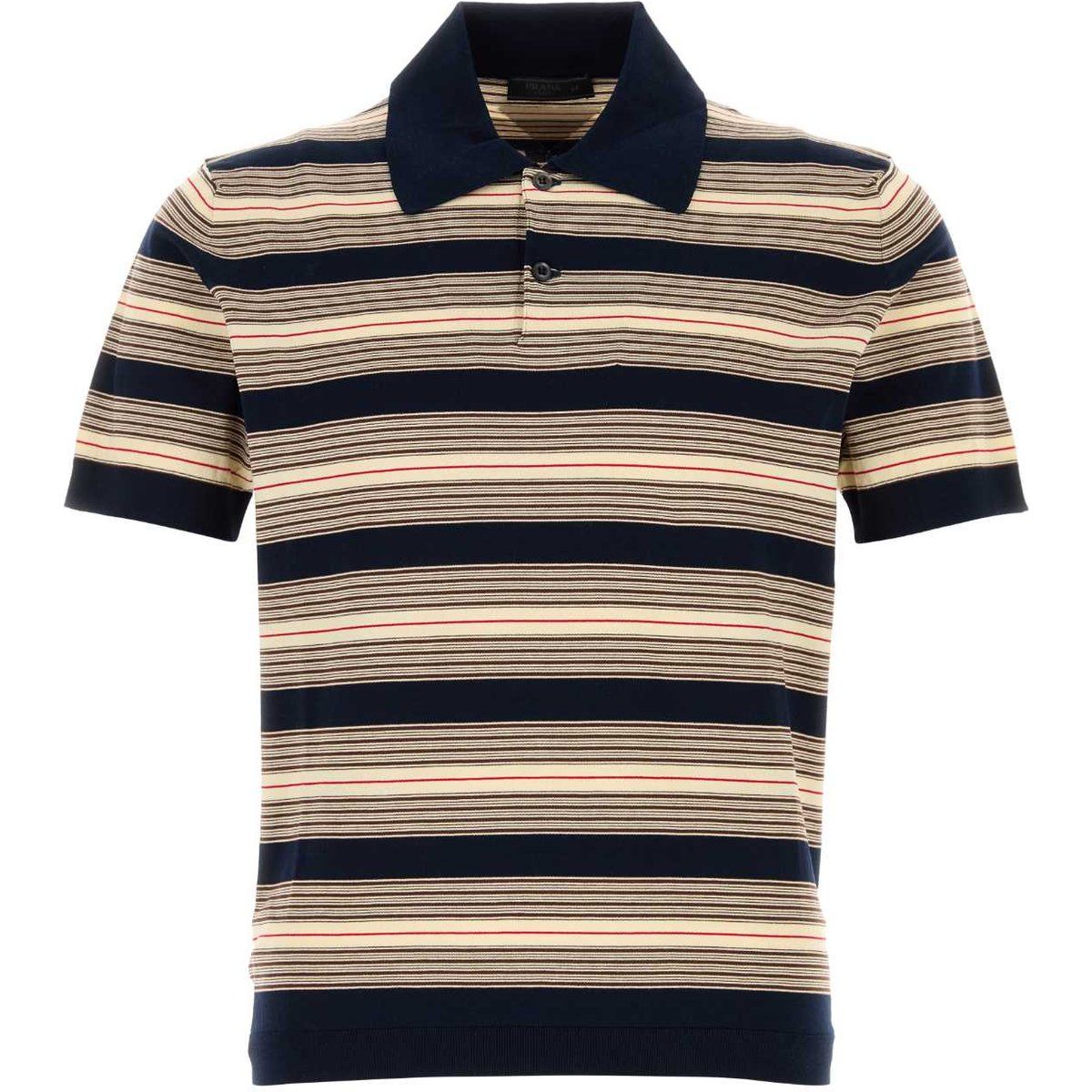 Gestreiftes Strickpolohemd aus Baumwollmischung