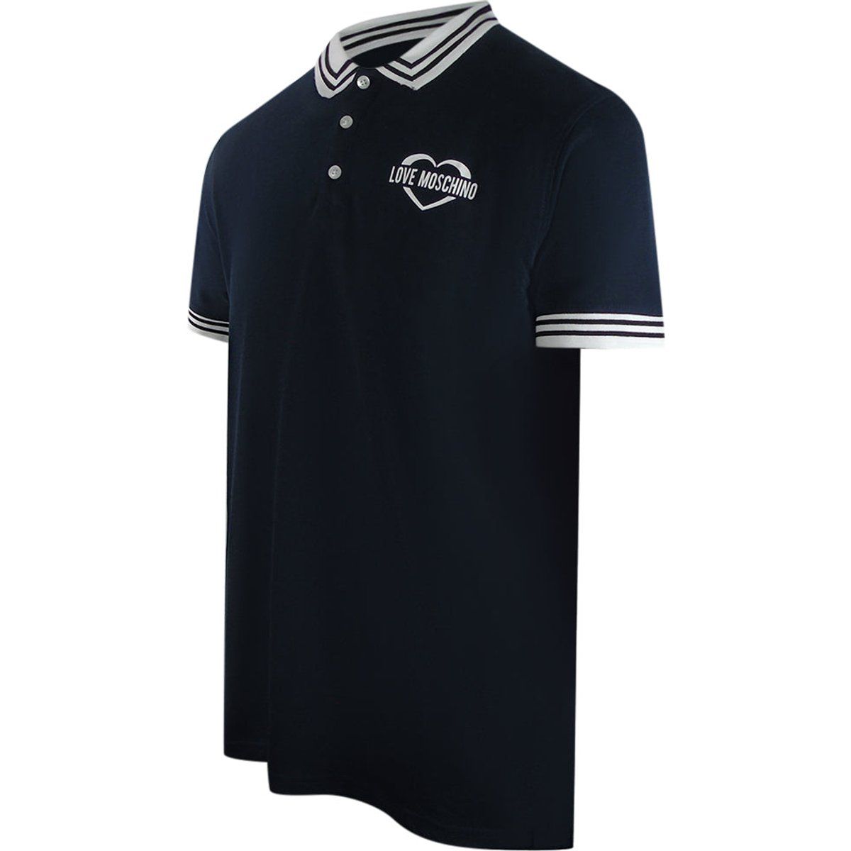 Marineblaues Poloshirt mit Herzlogo