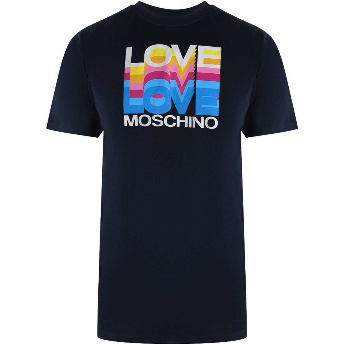 Love Moschino Baumwoll-T-Shirt mit buntem Logo